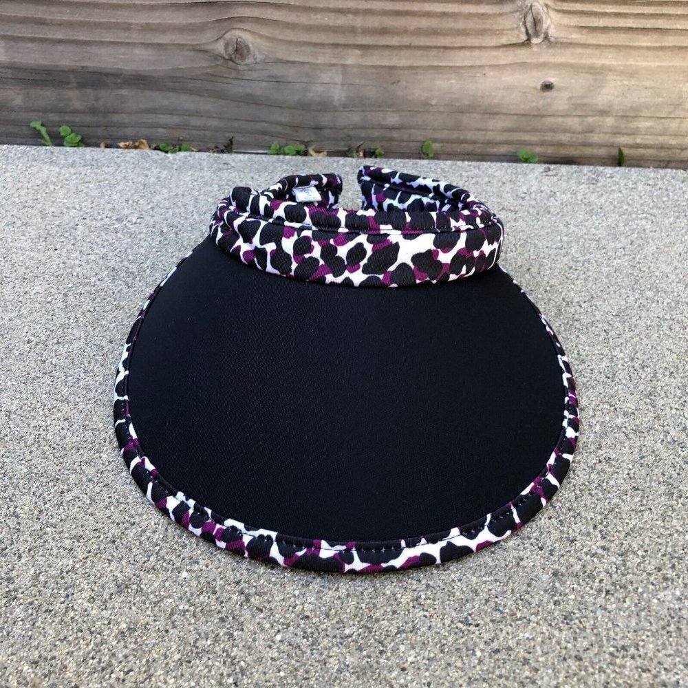 MONTEREY CLUB Wide Brim Sun Hat Women's Golf Black Cheetah One Size​​​​​